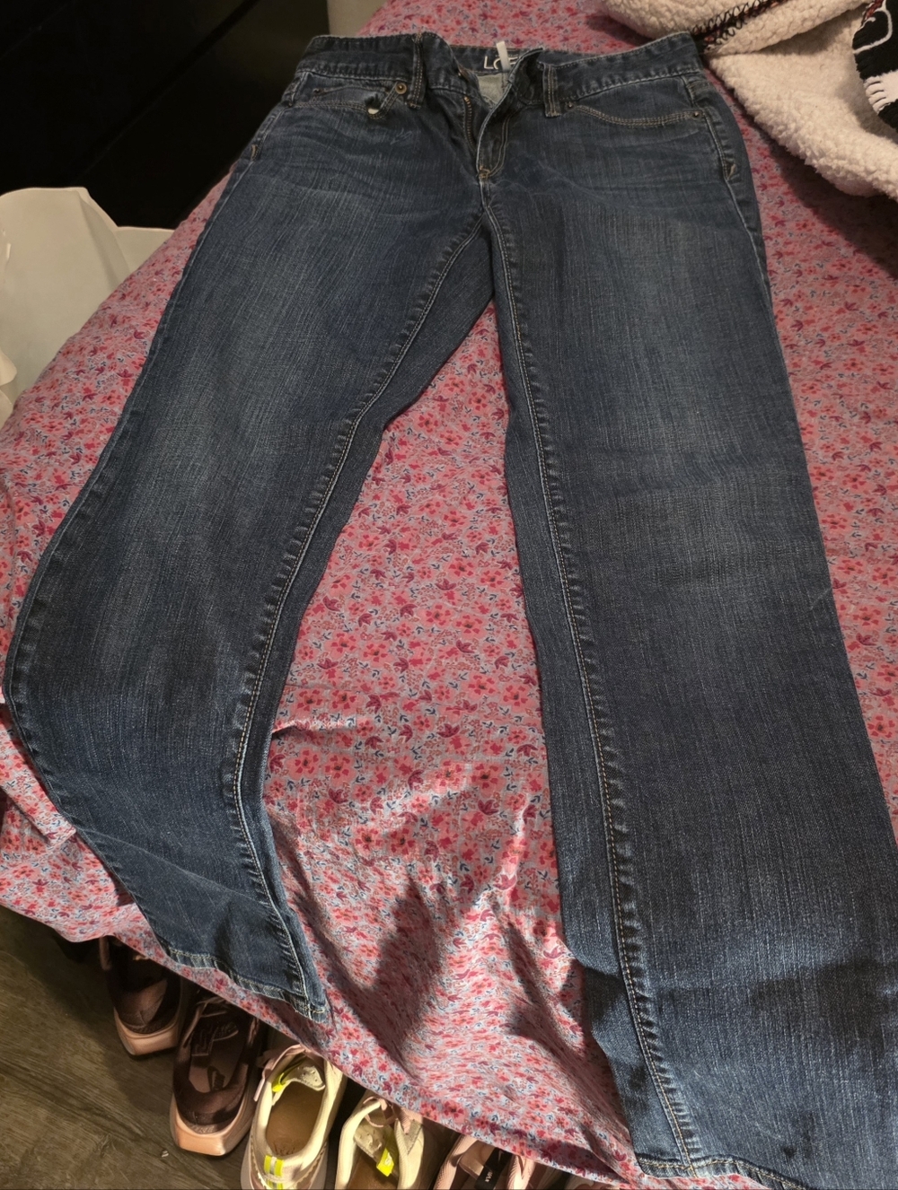 LOFT SIZE 0 / Classic Women's Blue Denim Jeans Straight Fit